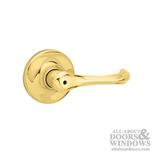 Kwikset 300DNL-3V1 Dorian Privacy Door Lock with New Chassis and 6AL Latch and RCS Strike Bright Brass Finish