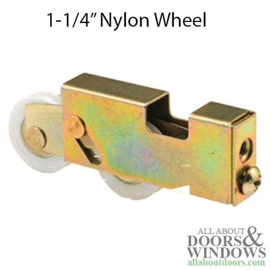 Sliding Patio Door Roller With Dual 1.25 Inch Nylon Wheel Open Top Housing