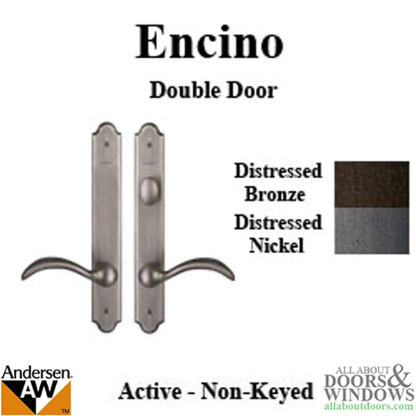 Hardware Kit, Double Door, Encino, Active / Passive - Distressed Nickel - Hardware Kit, Double Door, Encino, Active / Passive - Distressed Nickel