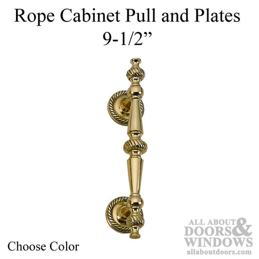 Rope Cabinet Pull and Plates - 9-1/2 in.