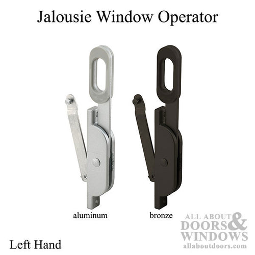 New Style Jalousie or Louver Window Operator, Lever, 3 Link, Left -Aluminum - New Style Jalousie or Louver Window Operator, Lever, 3 Link, Left -Aluminum