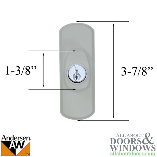 Andersen Frenchwood Gliding Doors - Lock Assembly - Albany - Exterior - Left - Stone - Andersen Frenchwood Gliding Doors - Lock Assembly - Albany - Exterior - Left - Stone