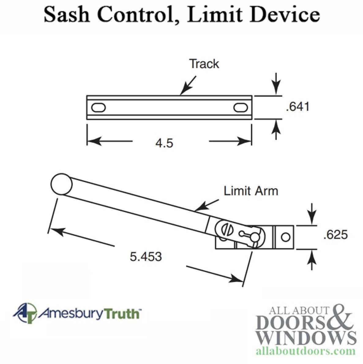 Truth 99.24.00.100 Sash Control, Limit Bar Device - Stainless Steel - Truth 99.24.00.100 Sash Control, Limit Bar Device - Stainless Steel