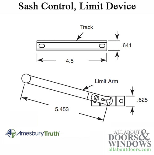 Truth 99.24.00.100 Sash Control, Limit Bar Device - Stainless Steel - Truth 99.24.00.100 Sash Control, Limit Bar Device - Stainless Steel