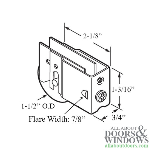 Sliding Patio Door Roller with Adjustable Steel Housing 1.5 Inch Steel Wheel Diameter - Sliding Patio Door Roller with Adjustable Steel Housing 1.5 Inch Steel Wheel Diameter