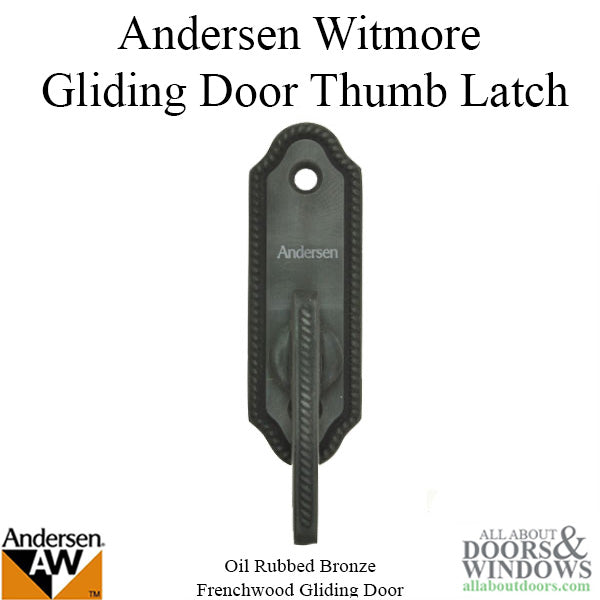 Andersen Frenchwood Gliding Door - Thumb Latch - Whitmore - Oil Rubbed Bronze - Andersen Frenchwood Gliding Door - Thumb Latch - Whitmore - Oil Rubbed Bronze