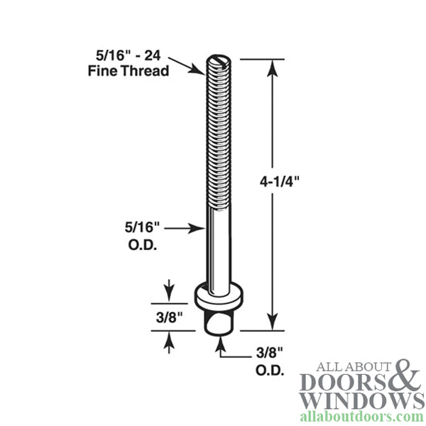 Pivot Rod, 5/16, Bottom, Threaded - Pivot Rod, 5/16, Bottom, Threaded