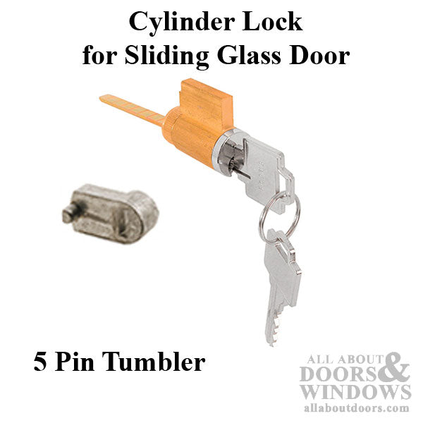 Cylinder Lock - Sliding Patio Door, 5 Pin Tumbler - Keyed Different - Cylinder Lock - Sliding Patio Door, 5 Pin Tumbler - Keyed Different