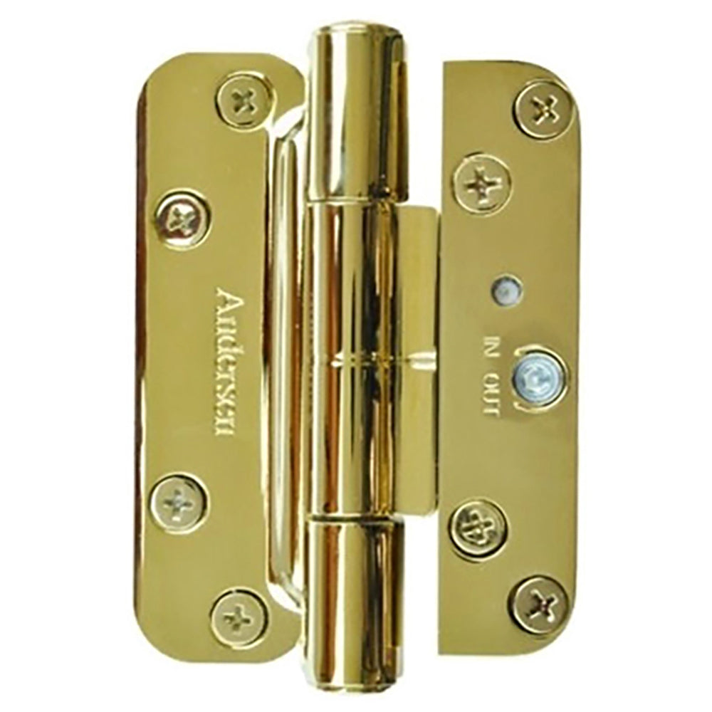 Andersen Single Hinge, Left Hand (2005-Present) - Bright Brass - Andersen Single Hinge, Left Hand (2005-Present) - Bright Brass