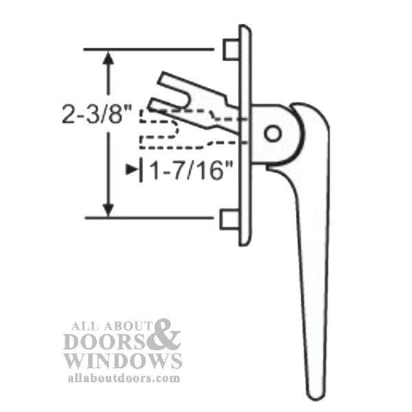 Casement Window Locking Handle with fork - White - Casement Window Locking Handle with fork - White