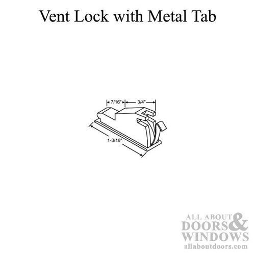 Vinyl Vent Lock with Metal Tab - Vinyl Vent Lock with Metal Tab