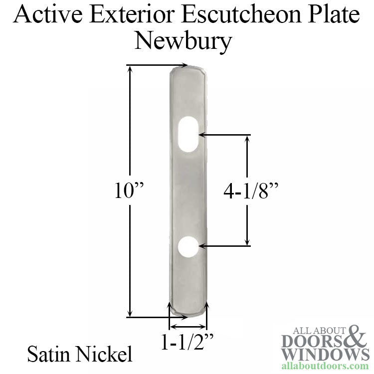 Newbury Active Exterior Escutcheon Plate - Satin Nickel - Newbury Active Exterior Escutcheon Plate - Satin Nickel