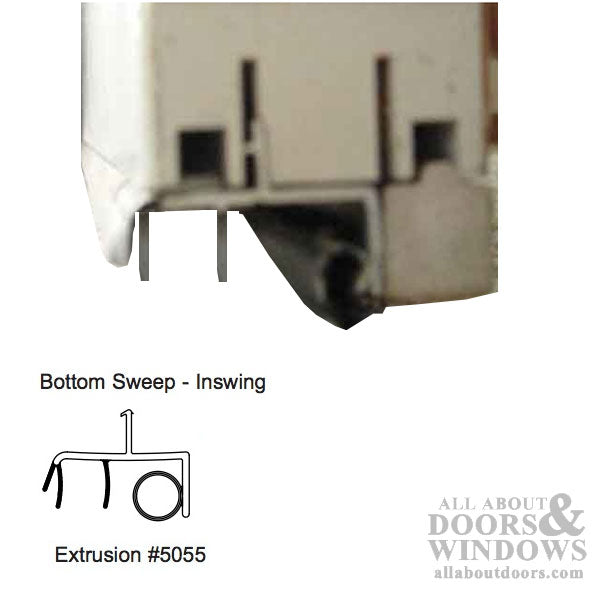 Door Bottom/ Sweep, snap-in 1 Barb w/ Tape - Door Bottom/ Sweep, snap-in 1 Barb w/ Tape