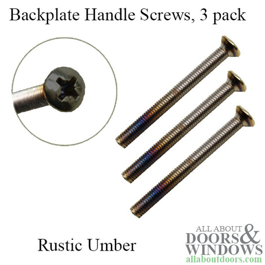 Handle Screws, 3 pack - 1-3/4 inch thick Door, M5 x 50mm - Rustic Umber