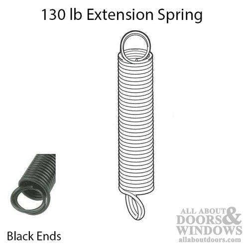 Extension Spring - 130 lbs Capacity - Black - Extension Spring - 130 lbs Capacity - Black