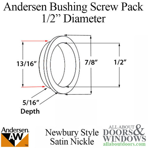 Screw Pack 1/2 Inch Diameter, Newbury Series - Satin Nickel - Screw Pack 1/2 Inch Diameter, Newbury Series - Satin Nickel