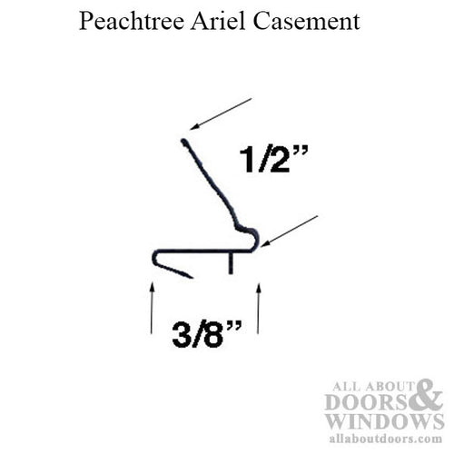 Peachtree Ariel Casement Sash Weather Strip, 69-3/4 -  Black - Peachtree Ariel Casement Sash Weather Strip, 69-3/4 -  Black