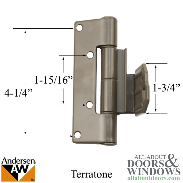 Adjustable Hinge Leaf - Frenchwood Outswing - Right - Terratone - Adjustable Hinge Leaf - Frenchwood Outswing - Right - Terratone