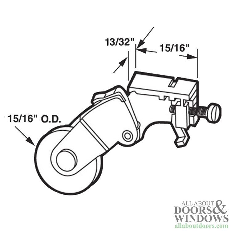 Adjustable Roller Assembly with 1 Inch Nylon Wheel for Sliding Screen Door - Adjustable Roller Assembly with 1 Inch Nylon Wheel for Sliding Screen Door