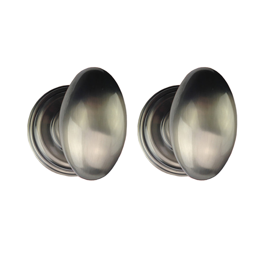 Kwikset Windham US15A 732 W Dummy Egg Knob Pair - Antique Nickel - Kwikset Windham US15A 732 W Dummy Egg Knob Pair - Antique Nickel