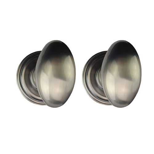 Kwikset Windham US15A 732 W Dummy Egg Knob Pair - Antique Nickel - Kwikset Windham US15A 732 W Dummy Egg Knob Pair - Antique Nickel