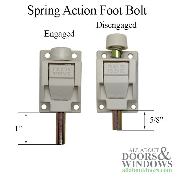 Truth Rectangular Spring Action Foot Bolt and Strikes for Patio Door, Long Bolt - Truth Rectangular Spring Action Foot Bolt and Strikes for Patio Door, Long Bolt