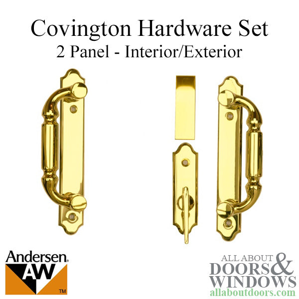 Andersen Covington 2-Panel Gliding Door Hardware Set - Polished Brass - Andersen Covington 2-Panel Gliding Door Hardware Set - Polished Brass