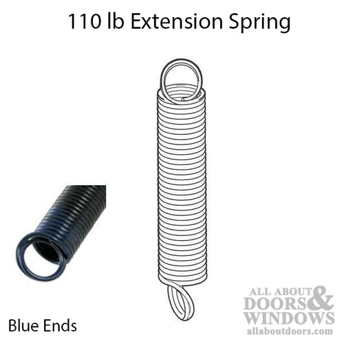 Extension Spring - 110 lbs Capacity - Blue - Extension Spring - 110 lbs Capacity - Blue