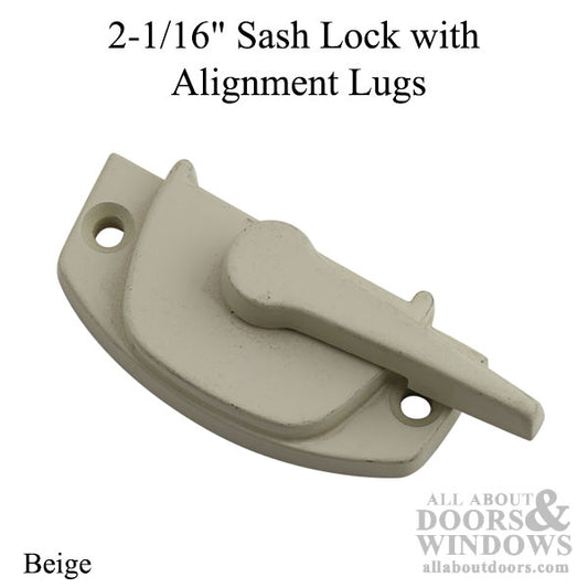 2-1/16" Sash Lock with Alignment Lugs - Beige