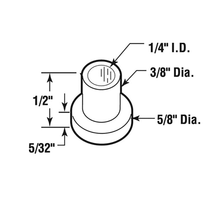Pin Cap / Guide, 1/4 I.D., Nylon Replacement -  Each - Pin Cap / Guide, 1/4 I.D., Nylon Replacement -  Each