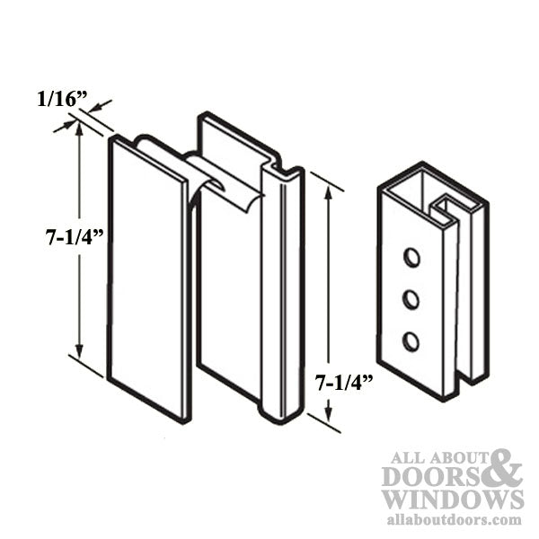 Aluminum Cover Plate and Pull Handle for Sliding Door - Black - Aluminum Cover Plate and Pull Handle for Sliding Door - Black