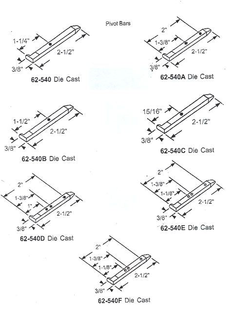 Pivot Bar, Tilt Window, 1 holes, 2-1/2 inch, Zinc die cast - Pivot Bar, Tilt Window, 1 holes, 2-1/2 inch, Zinc die cast