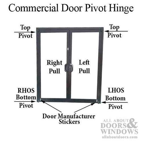 Store Front Commercial Doors Pivot Hinge YKK, Choose Handing and Color - Store Front Commercial Doors Pivot Hinge YKK, Choose Handing and Color