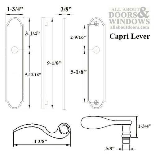 G-U Capri Handle & 45mm Plate, Dummy, No Key, No Thumbturn (Handles DO NOT Move) Choose Color - G-U Capri Handle & 45mm Plate, Dummy, No Key, No Thumbturn (Handles DO NOT Move) Choose Color