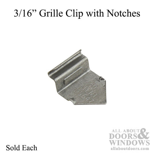 3/16" Metal Grille Clip with Notches