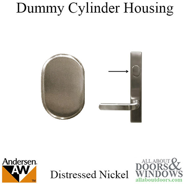 Dummy Cylinder Housing, Andersen - Distressed Nickel - Dummy Cylinder Housing, Andersen - Distressed Nickel