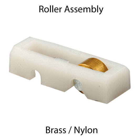 Roller Assembly (Flat) - Sliding Windows, Nylon / Brass, Sold Each