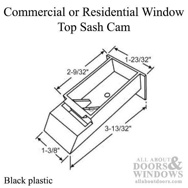 Top Sash Cam, Residential or Commercial Window - Black - Top Sash Cam, Residential or Commercial Window - Black