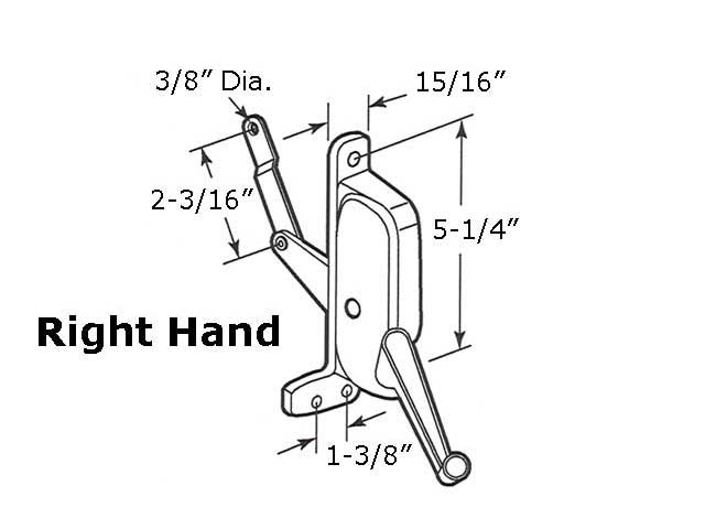 Operator, Type 2 Awning Window, Aluminum, Stanley-C&E  RH - Operator, Type 2 Awning Window, Aluminum, Stanley-C&E  RH