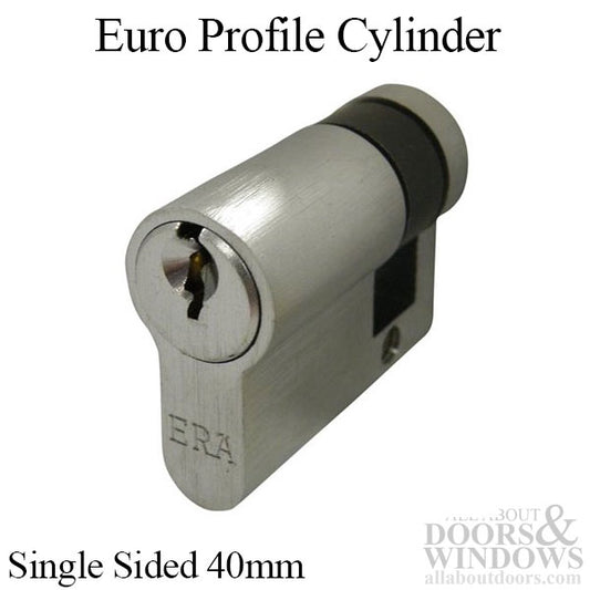 40mm 1/2  Euro Profile Cylinder 30/10, Single Sided