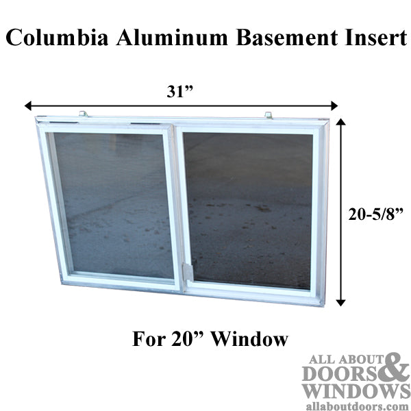 C-300-20 Aluminum Basement Window Insert,  Single Pane Glass - C-300-20 Aluminum Basement Window Insert,  Single Pane Glass