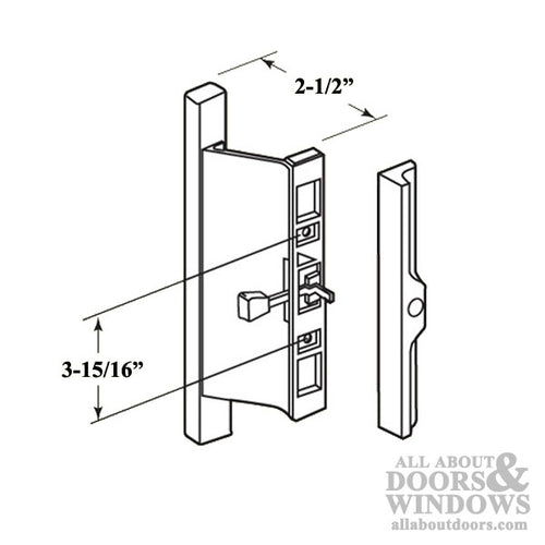 Deluxe Surface Mounted Handle Set for Sliding Glass Door  - Choose Color - Deluxe Surface Mounted Handle Set for Sliding Glass Door  - Choose Color