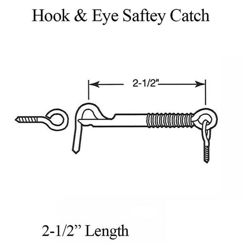 Hook and Eye Screen Door Safety Catch 2.5 Inch - Hook and Eye Screen Door Safety Catch 2.5 Inch