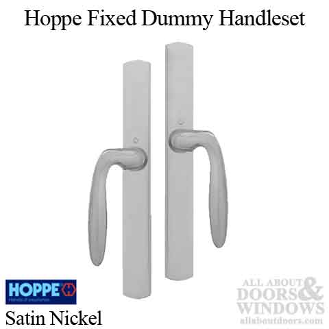 HOPPE HLS 9000 Sliding Door Handle Set with Verona Lever Fixed Dummy Satin Nickel - HOPPE HLS 9000 Sliding Door Handle Set with Verona Lever Fixed Dummy Satin Nickel