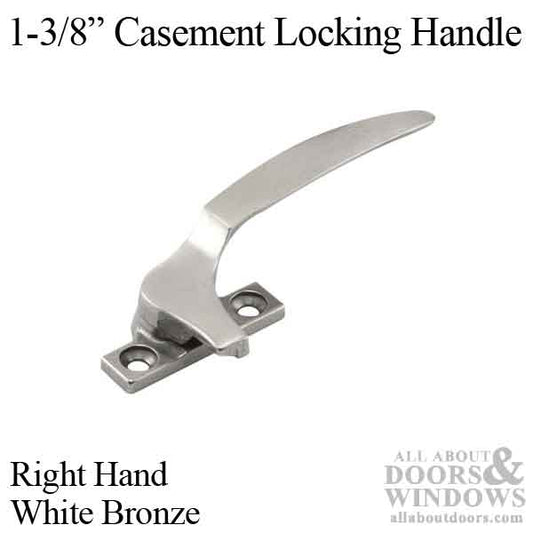 Locking Handle, Casement, 1-3/8”, Right Hand - White Bronze