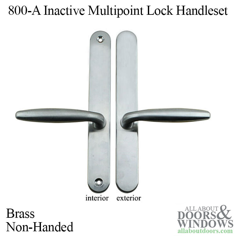 Inactive Handle Set 800A Series Multi-Point Lock Trim, Non-Handed, Brass - Inactive Handle Set 800A Series Multi-Point Lock Trim, Non-Handed, Brass