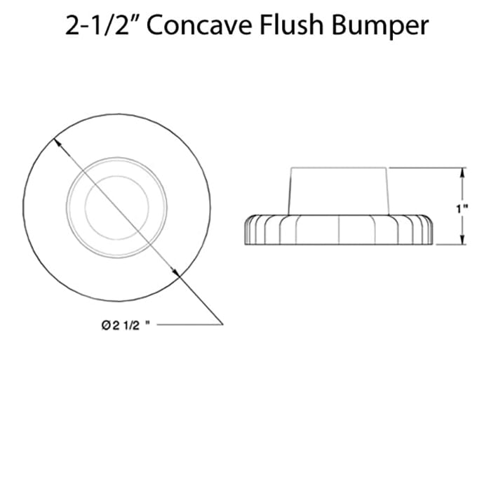 2-1/2 Concave Flush Bumper  - Choose Finish - 2-1/2 Concave Flush Bumper  - Choose Finish