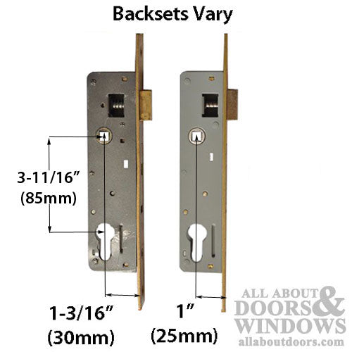 SLIMLINE mortise lock set, 35mm Backset - Stainless Steel - SLIMLINE mortise lock set, 35mm Backset - Stainless Steel