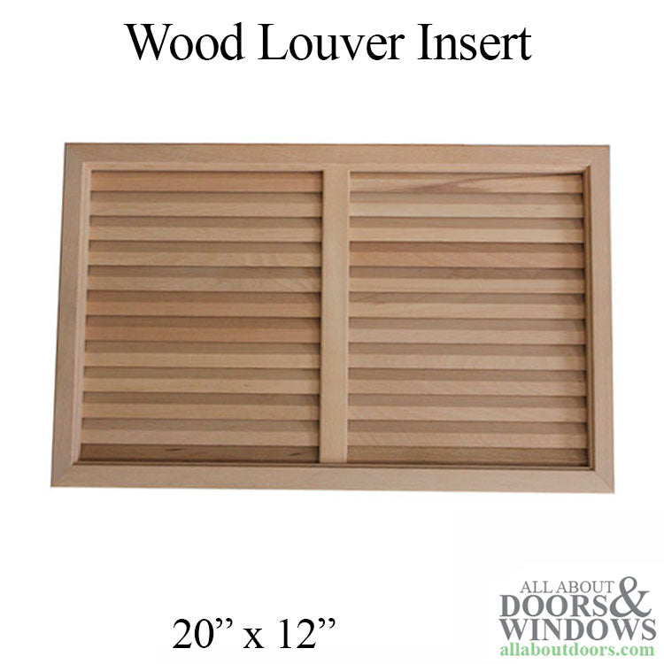 20 x 12 Wood Louver Insert for 1-3/4