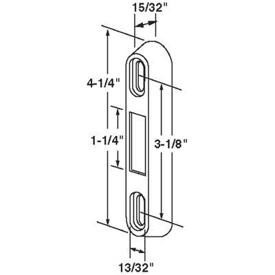 Strike Plate, 1/2 x 4-3/16 face, 1/2 inches tall - Strike Plate, 1/2 x 4-3/16 face, 1/2 inches tall